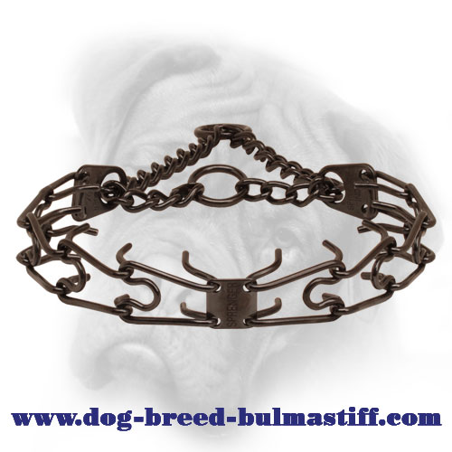 Antique Copper Plated Herm Sprenger Training Collar for Bullmastiff - 1/6 inch (3.90 mm)