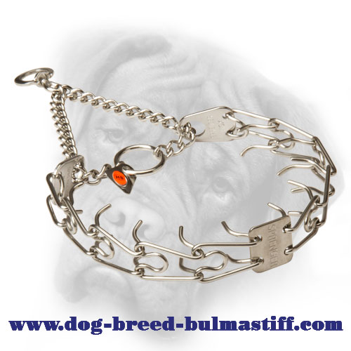 Stainless Steel Herm Sprenger Pinch Prong Collar for Bullmastiff - 1/6 inch (3.99 mm)