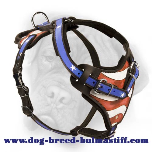 Bright American Flag Dog Harness for your Bullmastiff