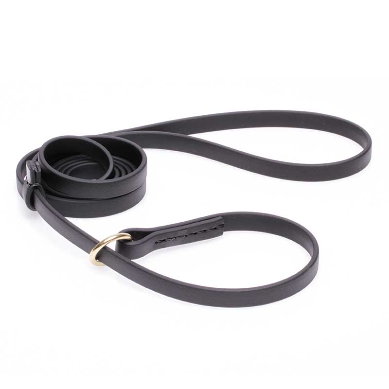 Black Biothane Bullmastiff Leash and Collar Combo