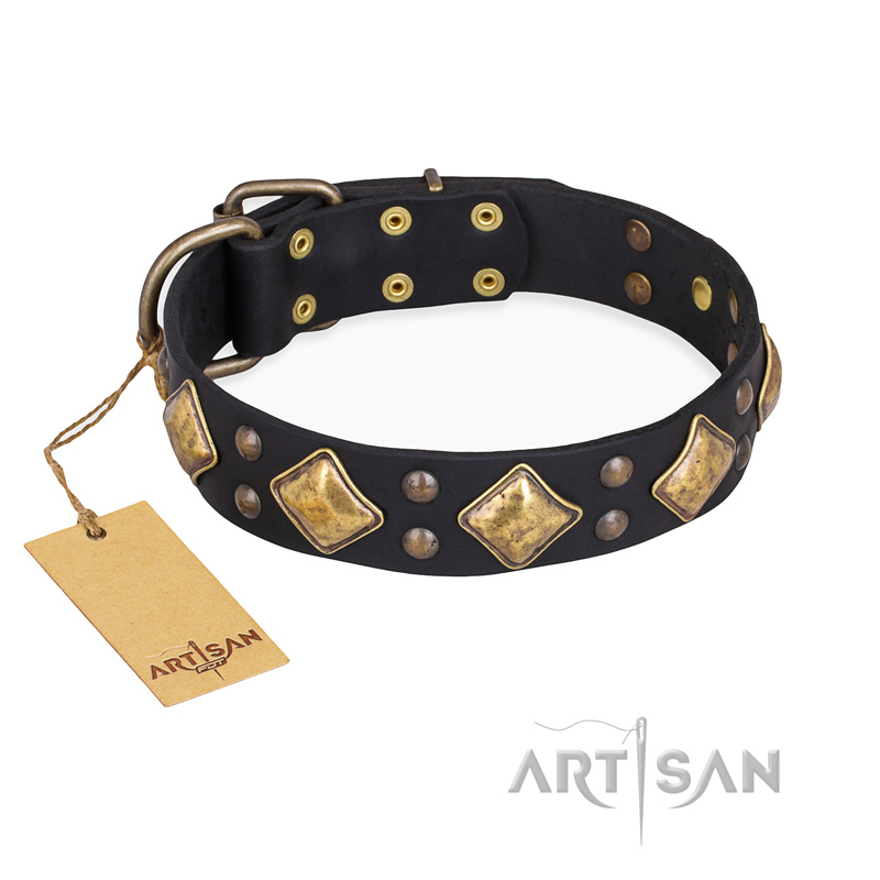 "Fancy-Schmancy" FDT Artisan Studded Leather Bullmastiff Collar
