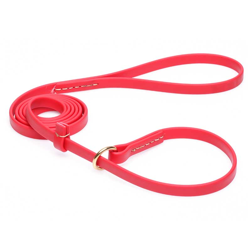 Durable Red Biothane Bullmastiff Leash and Collar Combo