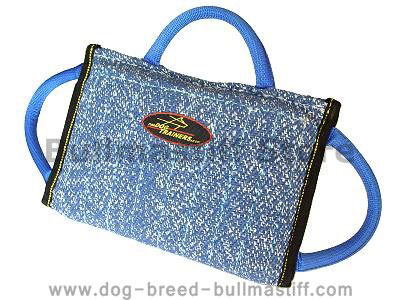 Synthetic French Linen Bullmastiff Bite Pillow with 3 Handles