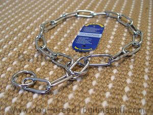 Herm Sprenger Chrome Plated Steel Choke Collar for Bullmastiff - 1/6 inch (4.0 mm)
