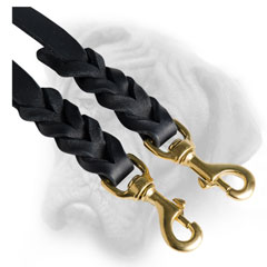 Stylish Bullmastiff coupler with braided leather  straps
