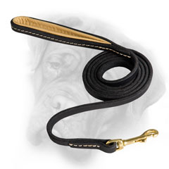Comfy Bullmastiff leash with Nappa padded handle