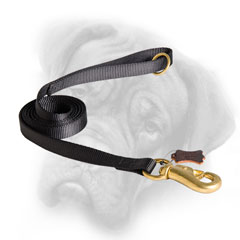 Nylon Bullmastiff leash with sturdy brass snap hook