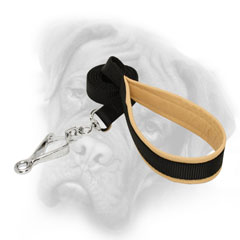 Royal Bullmastiff leash with Nappa padded handle