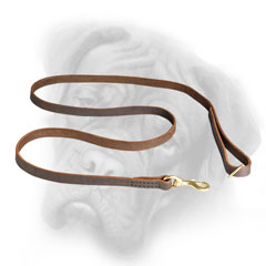 Stitched Bullmastiff leash with floating O-ring