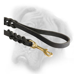 Bullmastiff leash with brass snap hook