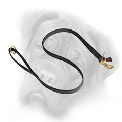 Bullmastiff leash with brass snap hook and floating  O-ring