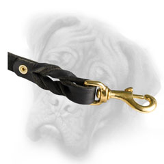 Bullmastiff leash with brass snap hook